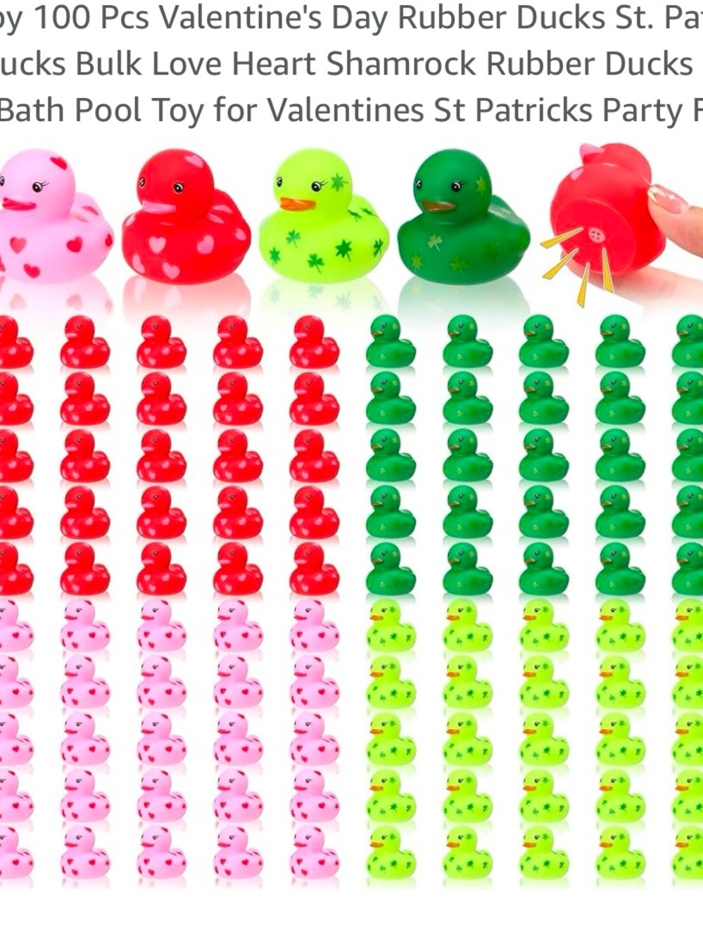 100 holiday themed small squeaky ducks-new in open box